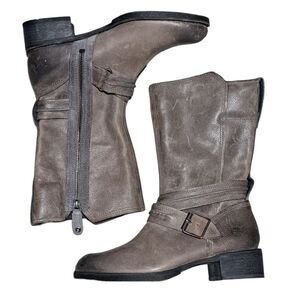 Timberland Whittemore Western Mid Calf Side-Zip Closure Leather Boots S 7.5 Gray